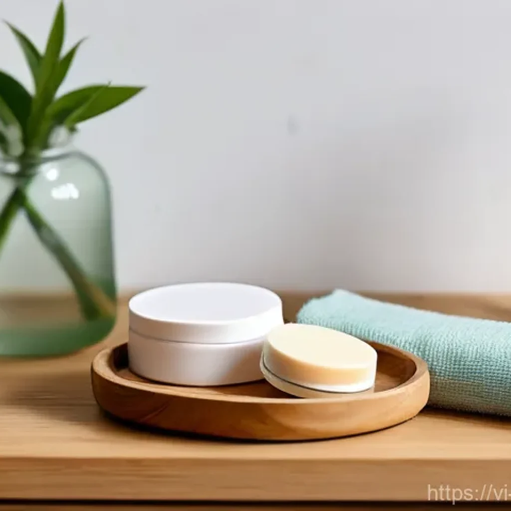 제로웨이스트 화장품의 인기 제품 리뷰 - **Prompt 1: A Tranquil Zero-Waste Beauty Moment**
A serene woman in her late twenties, with natu...